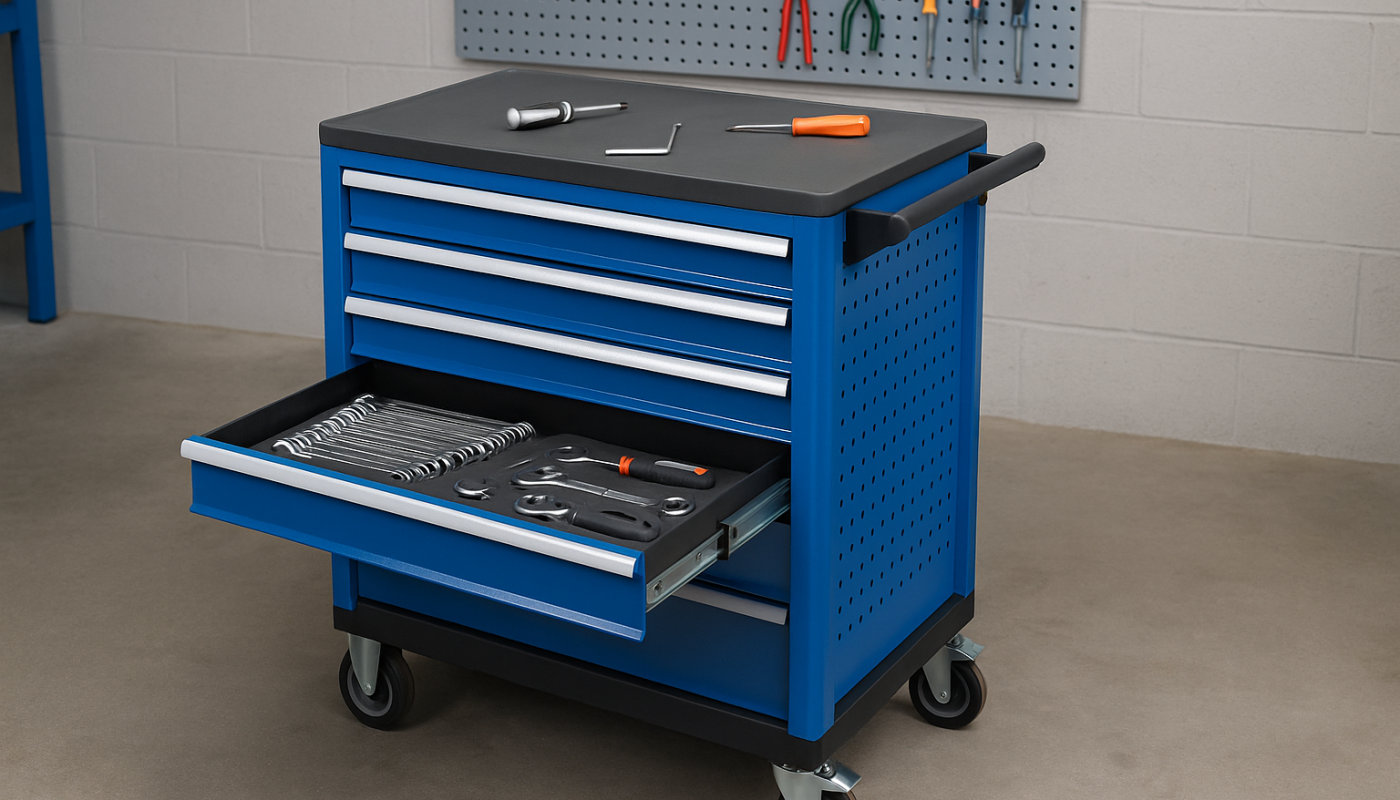 Wózki warsztatowe – organizacja narzędzi i sprzętu