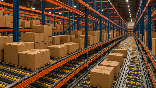 Regały przepływowe w centrach dystrybucyjnych – optymalizacja przepływu towarów