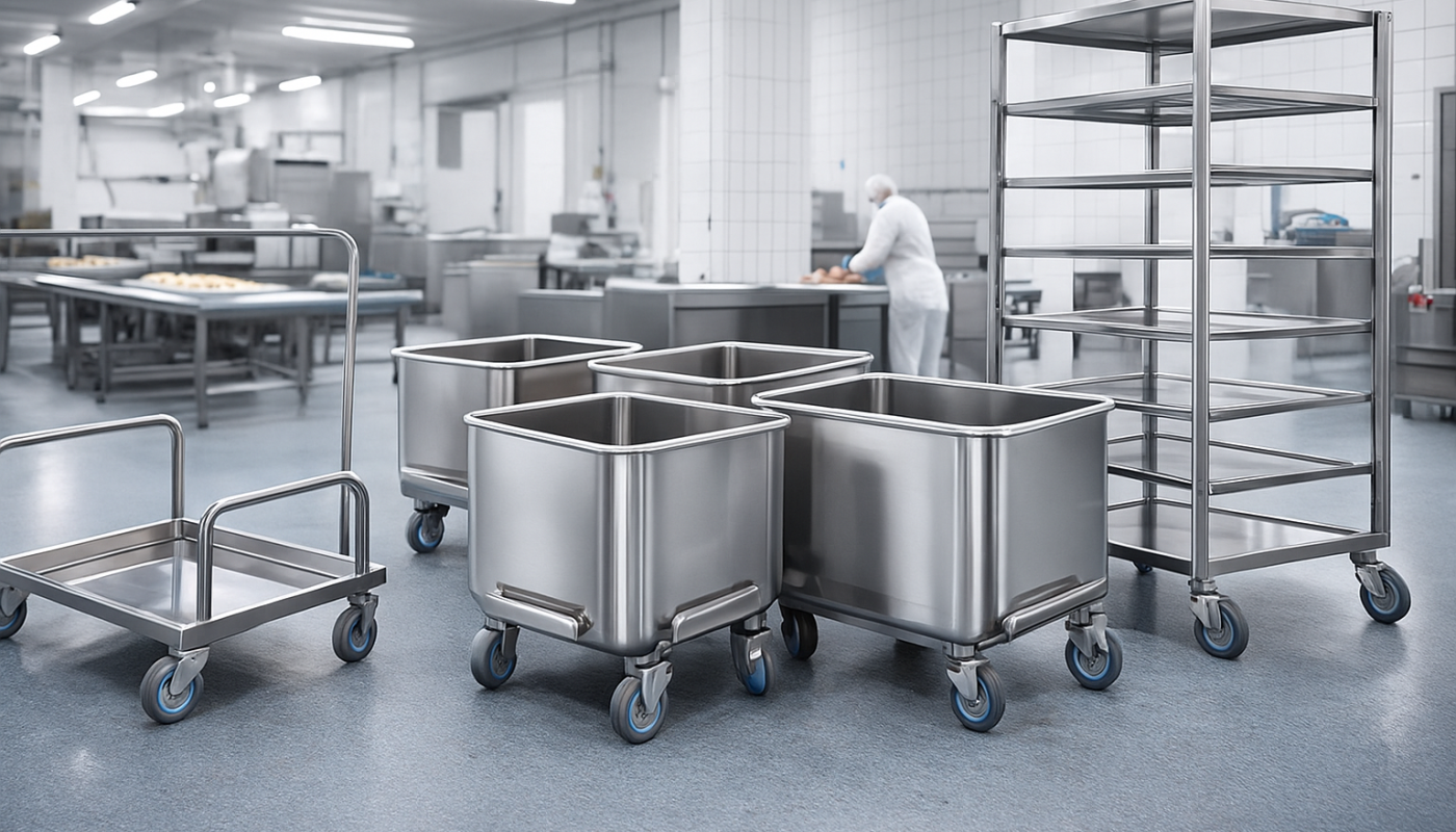 Wózki transportowe w przemyśle spożywczym – wymagania higieniczne i funkcjonalność