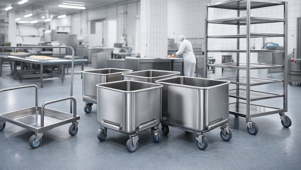 Wózki transportowe w przemyśle spożywczym – wymagania higieniczne i funkcjonalność