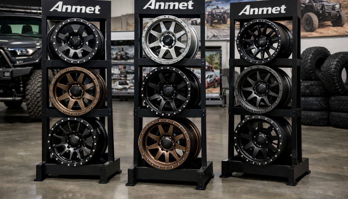 Ekspozytory na koła terenowe aluminiowe Anmet