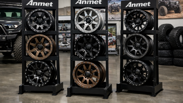 Ekspozytory na koła terenowe aluminiowe Anmet