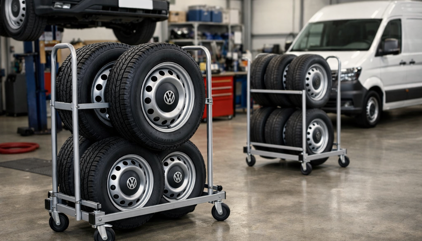 Mobilne stojaki na koła dostawcze VW