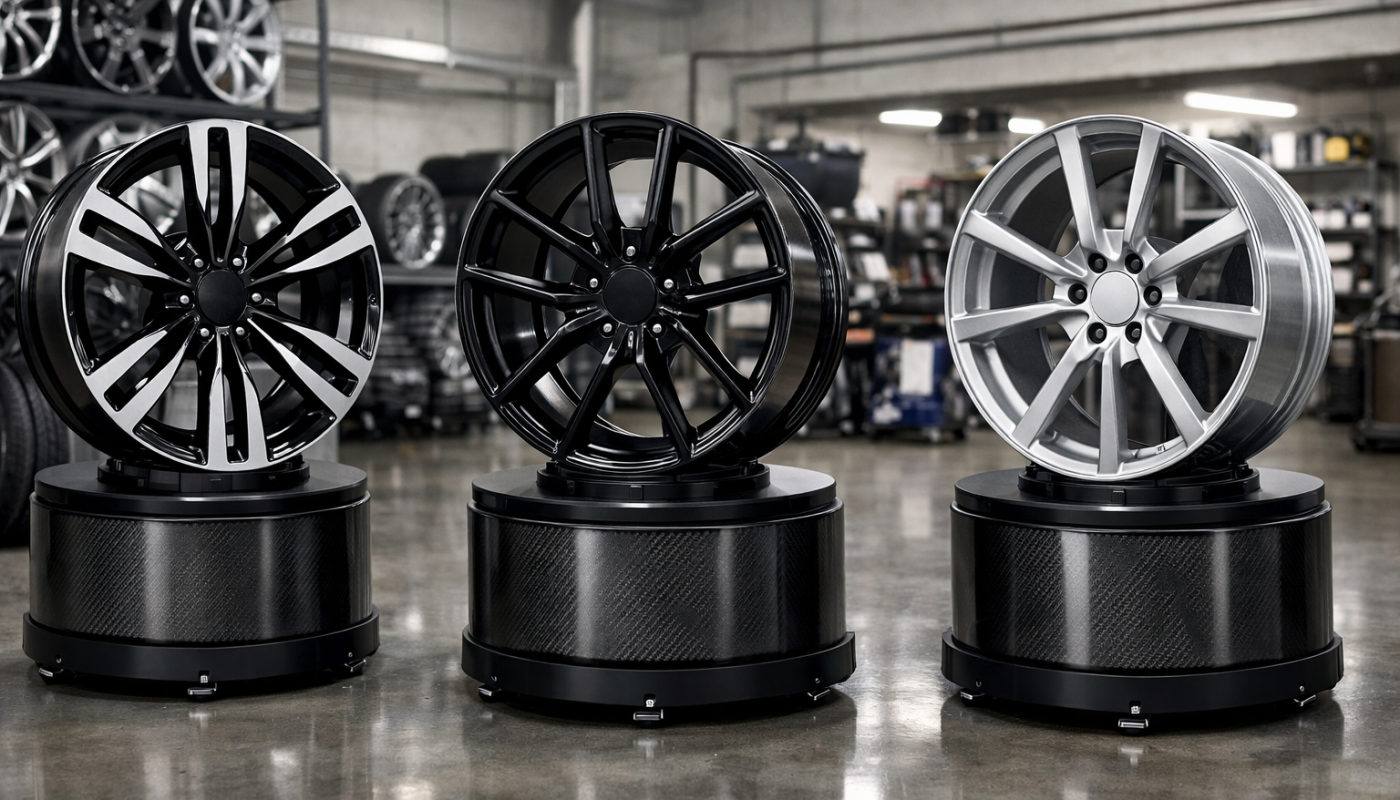 Ekspozytory obrotowe na felgi 20 cali producent